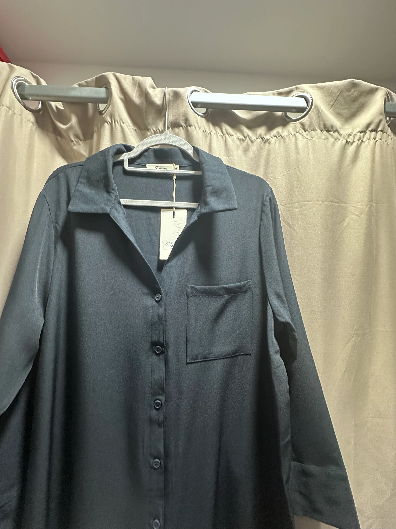 Dark blue long shirt dress – photo 2